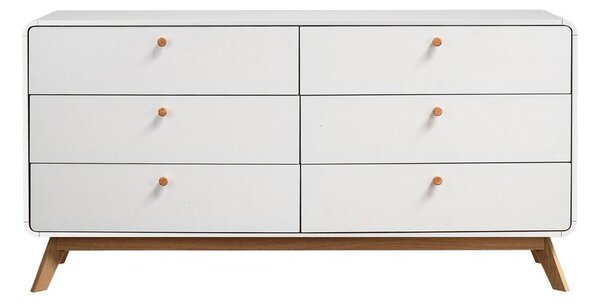 Bela nizka komoda 150x74 cm Caitlin – Støraa
