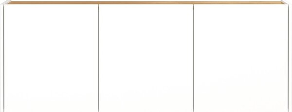 Bela stenska omarica v hrastovem dekorju 138x52x25 cm Libbiano – Germania