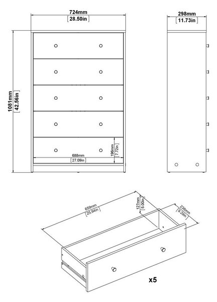 Bela komoda 72x108x30 cm May – Tvilum