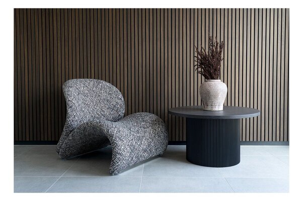 Temno rjava okrogla mizica v topolovem dekorju ø 80 cm Boavista – House Nordic