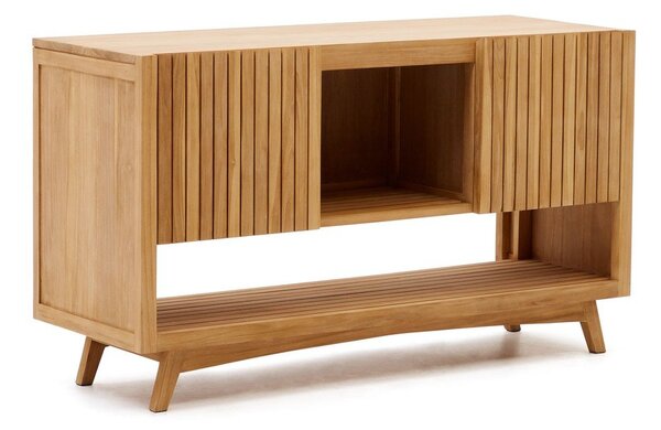 Nizka omarica za pod umivalnik iz masivnega tika 140x80 cm Kuveni – Kave Home