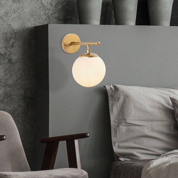 Bela/medeninasta stenska svetilka Roe – Opviq lights
