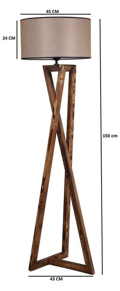 Rjava stoječa svetilka s tekstilnim senčilom (višina 149 cm) Maçka – Opviq lights