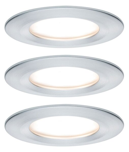 Paulmann LED vgradni reflektor Nova Coin 3 aluminijast okrogel z možnostjo, zatemnjen, Kovinska, Hodnik, Kovina, Sodobni, Vgradne svetilke okrogle