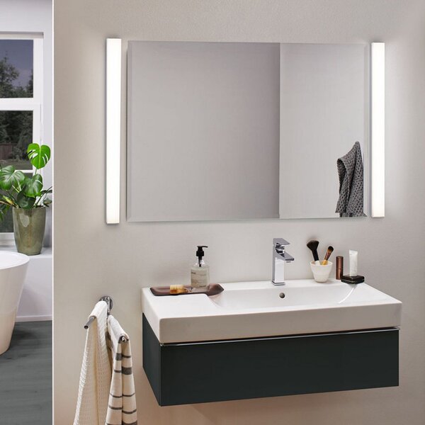 Paulmann HomeSpa Tova LED ogledalo, 90 cm, zatemnjen, Bela, Kopalnica, Kovina, Sodobni