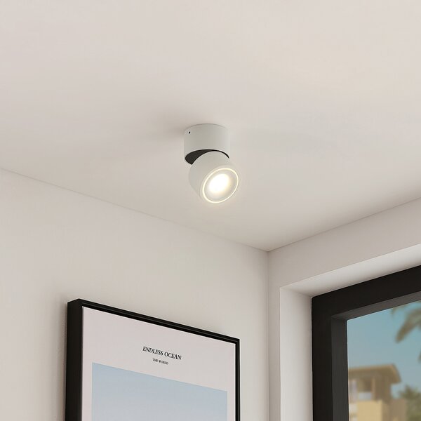Arcchio LED stropni reflektor Rotari, bel, 1-flg., 681lm, zatemnjen, Bela, Hodnik, Aluminij, Sodobni