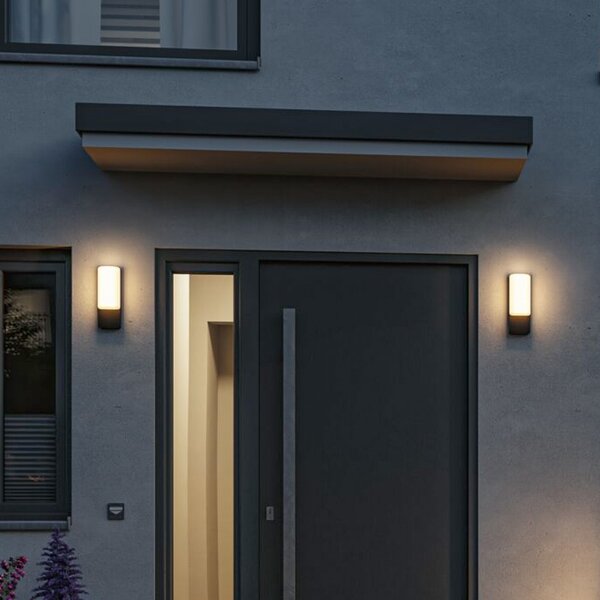 Paulmann LED zunanja stenska svetilka Bonnie, aluminij, antracit, senzor, Črna, Aluminij