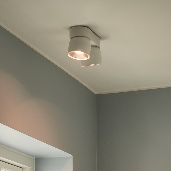 Nordlux Downlight Pitcher, GU10, dvokamen, kovina, bela, zatemnjen, Bela, Dnevna soba / jedilnica, Kovina, Sodobni
