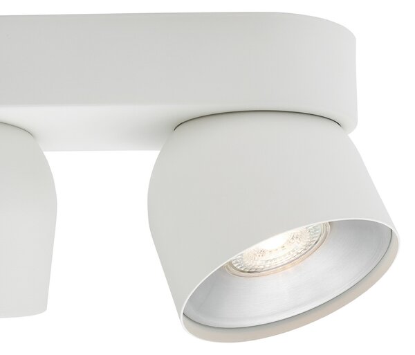 Nordlux Downlight Pitcher, GU10, dvokamen, kovina, bela, zatemnjen, Bela, Dnevna soba / jedilnica, Kovina, Sodobni