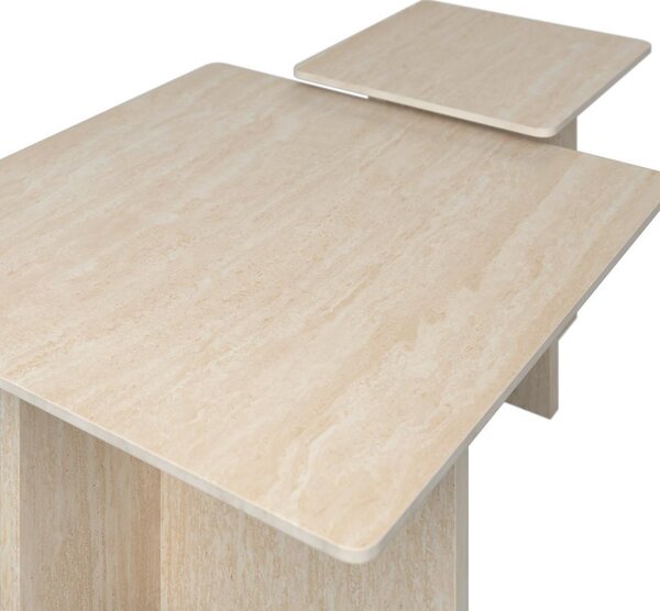 Bessagi Home Klubska Miza Lucca, Krem Barve, 2-Delni Set