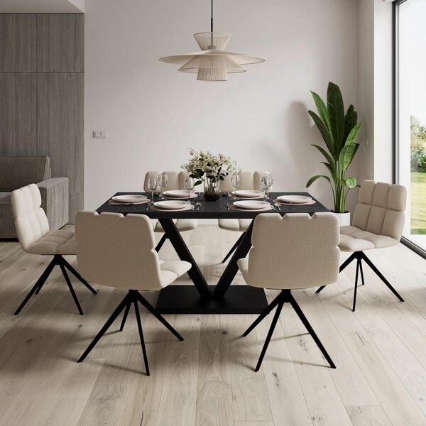 Bessagi Home Jedilna Miza Loca, Črna, 160x90