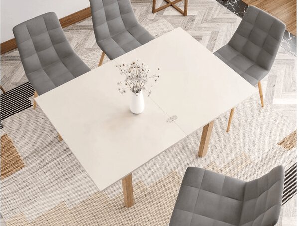 Raztegljiva jedilna miza FLIP 80(160)X80 cm, kašmir/hrast Cremona Torro