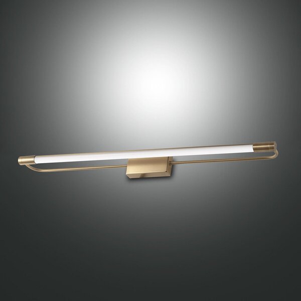 Fabas Luce Rapallo LED stensko svetilo, medenina, IP44, 60 cm, Zlata / medeninasta, Hodnik, Kovina, Sodobni