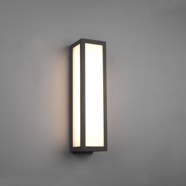 Trio Lighting Zunanja stenska svetilka LED Fuerte, antracit, aluminij, IP54, Črna, Kovina, Sodobni