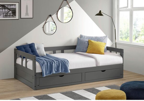 P & B Raztegljiva Postelja Livio, Antracit, 90-180x200cm