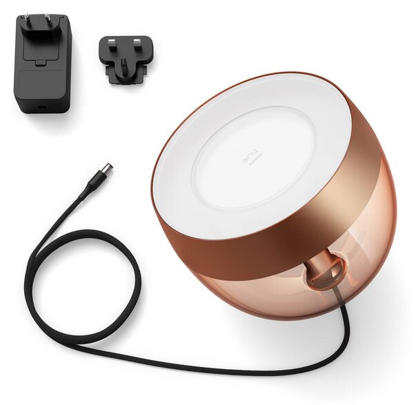 Philips Hue Namizna svetilka Iris WACA LED, bakrena, zatemnjen, Bakrena, Dnevna soba / jedilnica, Plastika, Sodobni