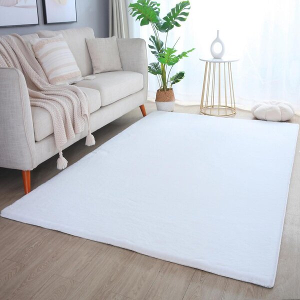 Mömax Preproga Z Visokim Florom Pouffy, Bela, 120x170cm