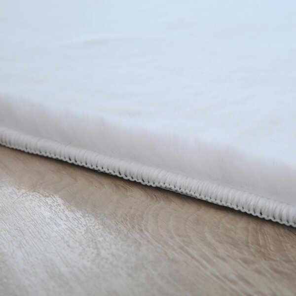 Mömax Preproga Z Visokim Florom Pouffy, Bela, 120x170cm