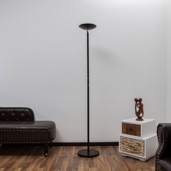 Lindby LED-stoječa svetilka Malea, črna, kovinska, z možnostjo zatemnitve, 180, zatemnjen, Črna, Dnevna soba / jedilnica, Kovina, Sodobni