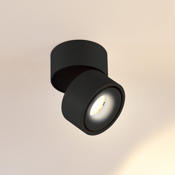 Arcchio LED stropni reflektor Rotari, 620 lm, 1-slojni, črn, zatemnjen, Črna, Dnevna soba / jedilnica, Aluminij, Sodobni