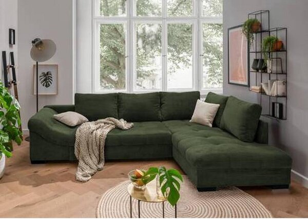 P & B Sedežna Garnitura Alvito, Temno Zelena, Žamet, Ležišče