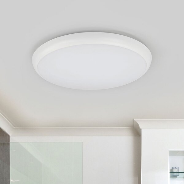 Arcchio LED stropna svetilka Augustin, Ø 40 cm, 4.000 K, IP54, Bela, Kopalnica, Plastika, Sodobni