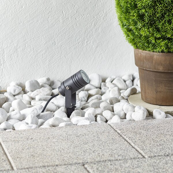 CMD Zunanji reflektor 9028 z ozemljitveno konico, zatemnjen, Črna, Kovina, Sodobni