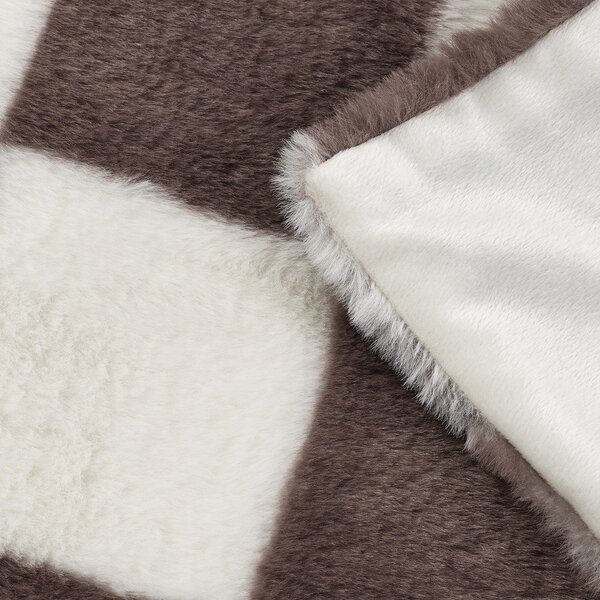 Bela/temno rjava odeja 130x170 cm Cosy Soft Checkerboard – Catherine Lansfield