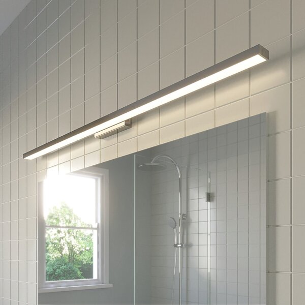 Lindby LED svetilo za kopalnico in ogledalo Alenia, 120 cm, krom, Kovinska, Kopalnica, Kovina, Sodobni