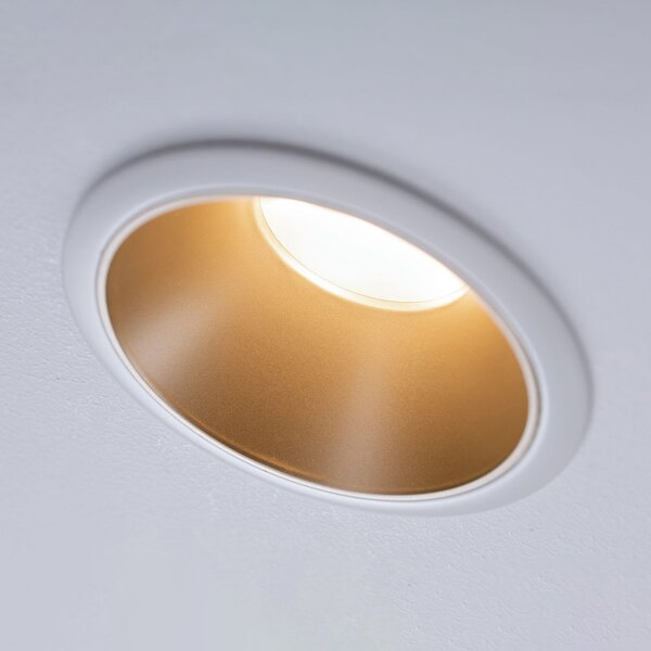 Paulmann Cole LED-Spotlight, zlato-bel, set 3 kosov, zatemnjen, Zlata / medeninasta, Hodnik, Kovina, Sodobni, Vgradne svetilke okrogle