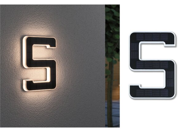 Paulmann LED sončna hiša številka 5, Črna, Plastika, Sodobni