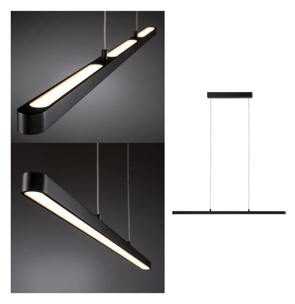 Paulmann LED-visoka svetilka Lento, črna, 100 cm, svetloba navzgor/navzdol, z, zatemnjen, Črna, Dnevna soba / jedilnica, Kovina, Sodobni