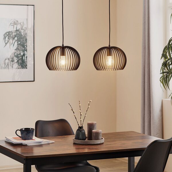TEMAR LIGHTING Visoka svetilka Larus iz črnega jekla, z dvema žarnicama, zatemnjen, Črna, Dnevna soba / jedilnica, Kovina, Sodobni
