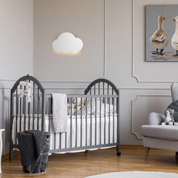 TK Lighting Stenska svetilka Cloud, bela, jeklo, posredna svetloba, 38 x 27 cm, zatemnjen, Bela, Dnevna soba / jedilnica, Kovina, Mladostno bivanje