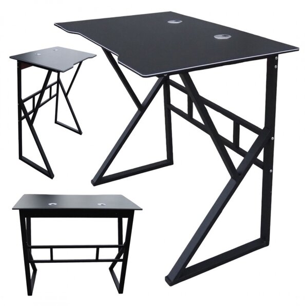Igralna računalniška miza GAMER STL20CZ 100x60 cm črna