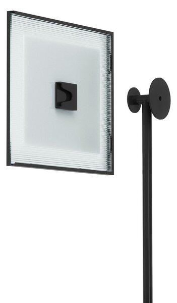 Sijajno črn kovinski/steklen stenski okvir 57x99 cm Flute – Umbra