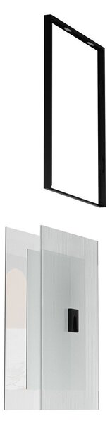 Sijajno črn kovinski/steklen stenski okvir 57x99 cm Flute – Umbra
