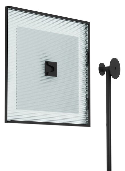 Sijajno črn kovinski/steklen stenski okvir 57x99 cm Flute – Umbra