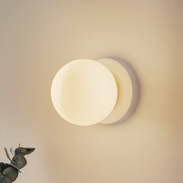 EMIBIG LIGHTING Stenna svetilka Minerva K1, bela, Ø 15 cm, steklo/kovina, zatemnjen, Bela, Hodnik, Kovina
