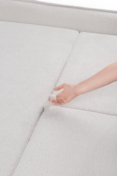 Bež raztegljiva sedežna garnitura iz tkanine bouclé 215 cm Patti – Bonami Selection