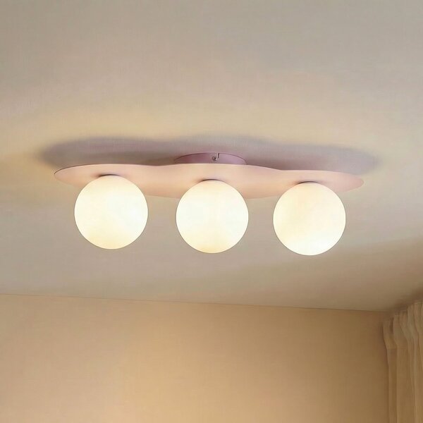 TK Lighting Stropna svetilka Cloud, roza, 3-žarnica, steklo, dolžina 51 cm, G9, zatemnjen, Roza / rosé, Otroška soba, Steklo, Mladostno bivanje