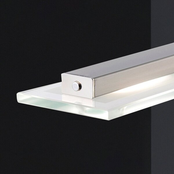 FISCHER & HONSEL LED viseča svetilka Tenso, nikelj, 64 cm, kovina, CCT, zatemnilnik, zatemnjen, Siva, Dnevna soba / jedilnica, Kovina, Sodobni