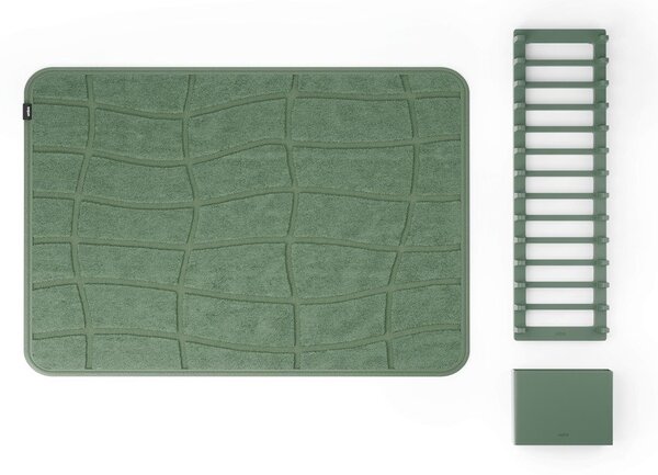 Prašno zelena plastična odcejalna podloga 61x43 cm Udry – Umbra