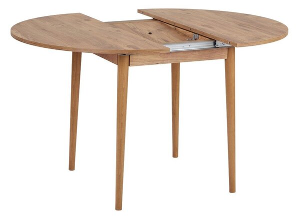 Okrogla raztegljiva jedilna miza z dodatno ploščo v borovem dekorju ø 100 cm Viona – Kalune Design
