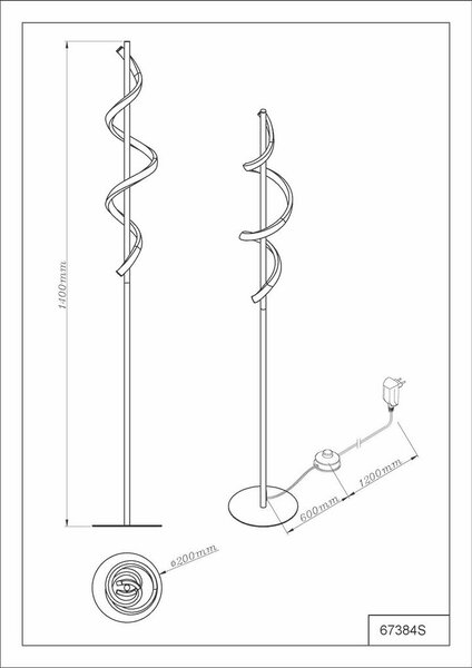 STOJEČA LED-SVETILKA Spiro 890 lm 3000 K