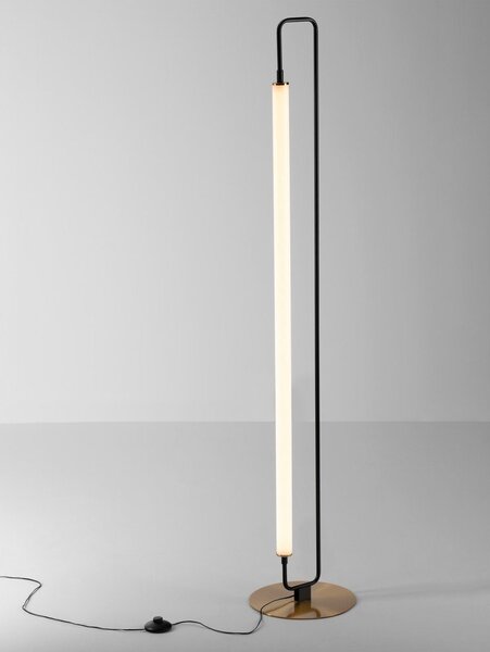 Bela/mat črna kovinska LED stoječa svetilka (višina 150 cm) Wetro – Nova Luce