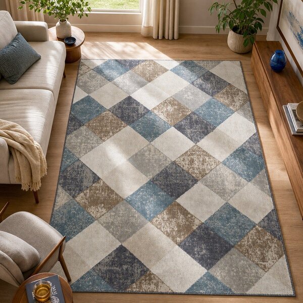 Modra/bež preproga 120x170 cm Terrain – Hanse Home