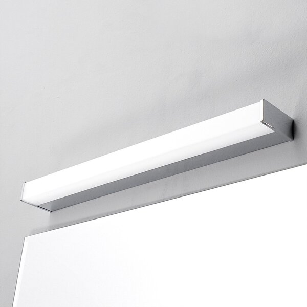 Lindby LED stenska svetilka Philippa, kotna, 59 cm, krom, IP44, Kovinska, Kopalnica, Kovina, Sodobni