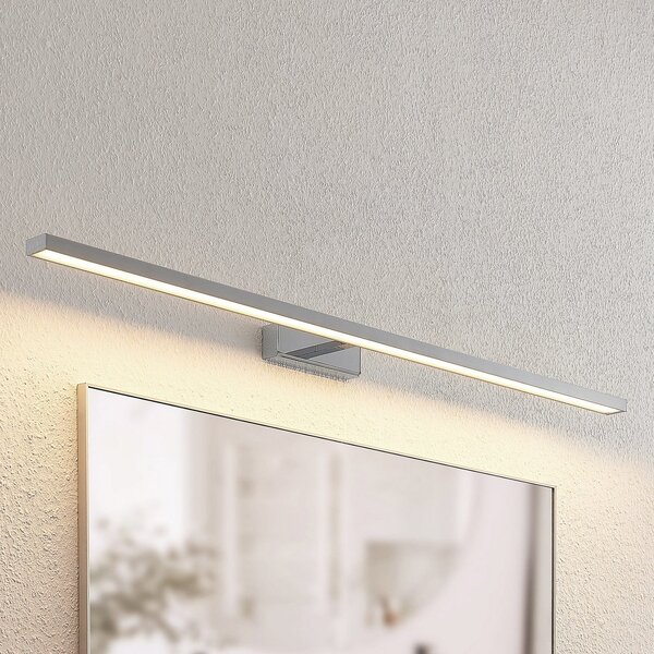 Lindby LED ogledalo Jukka, 120 cm, krom, kovina, IP44, Kovinska, Kopalnica, Aluminij, Sodobni