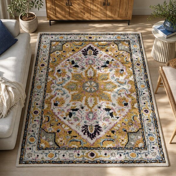 Rumena volnena preproga 170x120 cm Dahlia - Flair Rugs